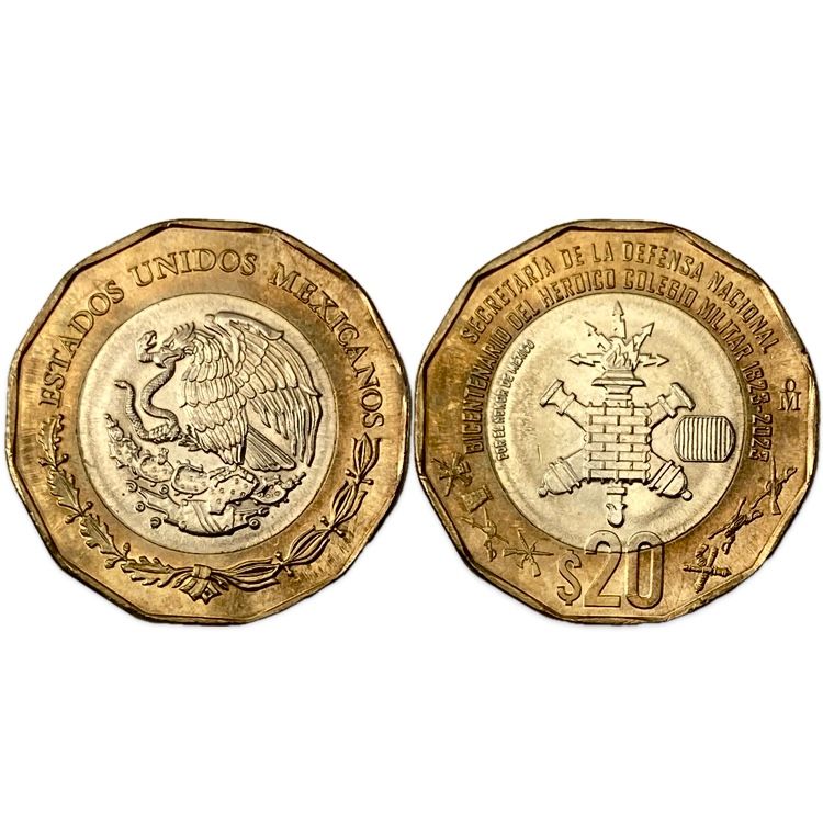 Mexico 20 Pesos 2023 Military Academy UNC