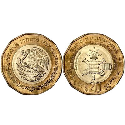 Mexico 20 Pesos 2023 Military Academy UNC