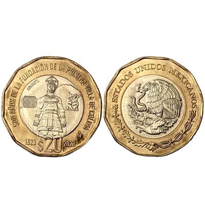 Mexico 20 Pesos 2023 First Villa of Colima UNC