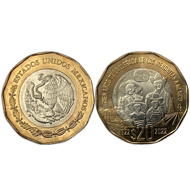 Mexico 20 Pesos 100th Anniversary of the Arrival of the Mennonites UNC