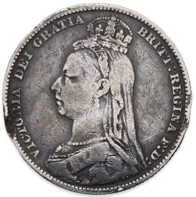 Silver UK 1 Shilling 1891