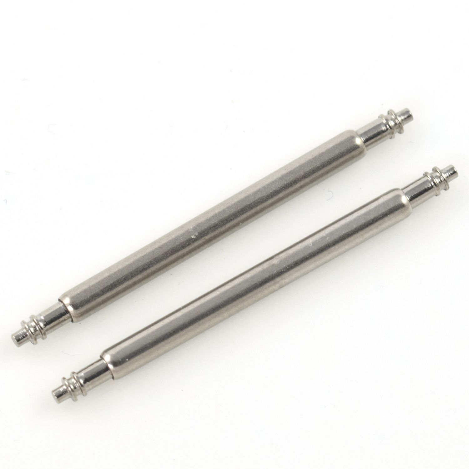 Two stainless steel spring bars with double-flanged ends shown on a white background, compatible with Omega Planet Ocean watch straps marked 98000397