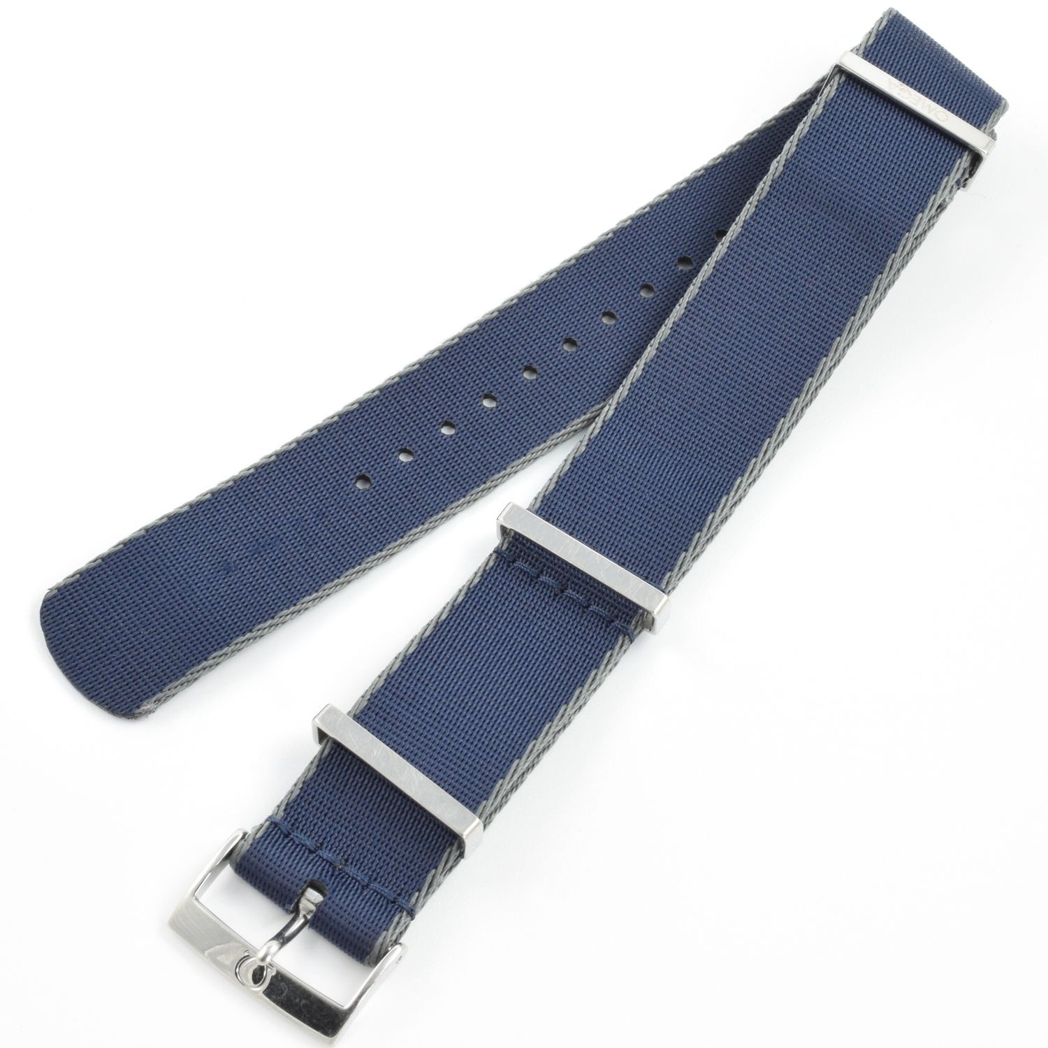 Omega NATO Blue and Grey CWZ007891 Men&#39;s 21mm Watch Strap and Buckle