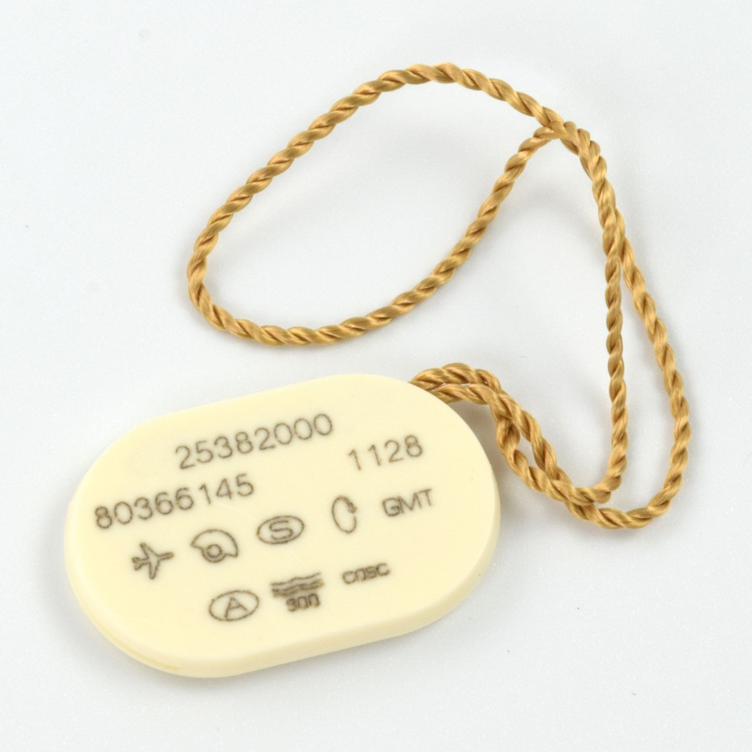 Omega Seamaster GMT 41mm cream hang tag for 2538.20.00 watch with reference numbers and original gold string