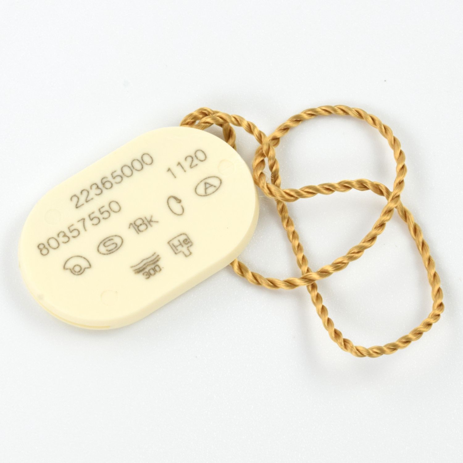 Omega Seamaster 34.8mm cream hang tag for 2236.50.00 watch with reference numbers and original gold string