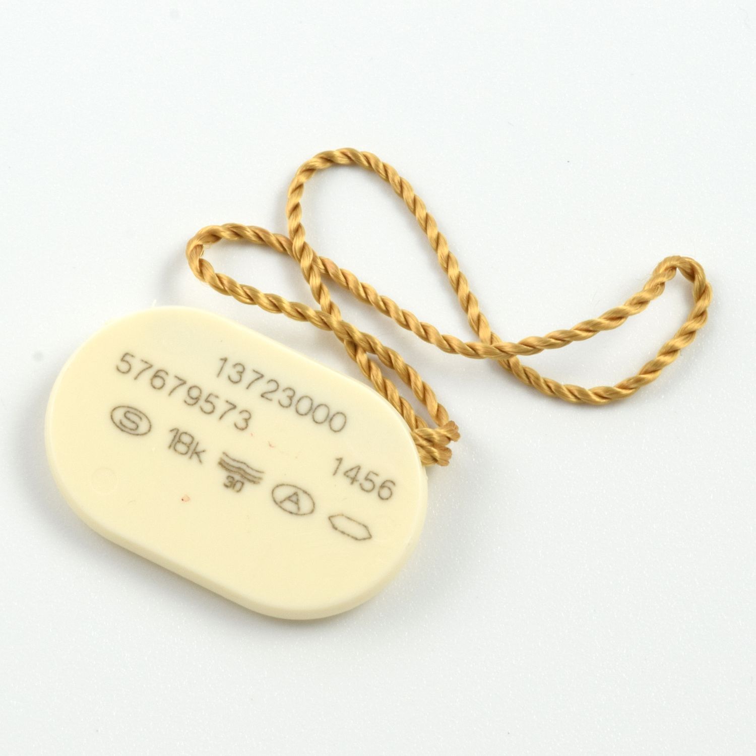 Omega Constellation Gold &amp; Steel 25.5mm cream hang tag for 1372.30.00 watch with reference numbers and original gold string