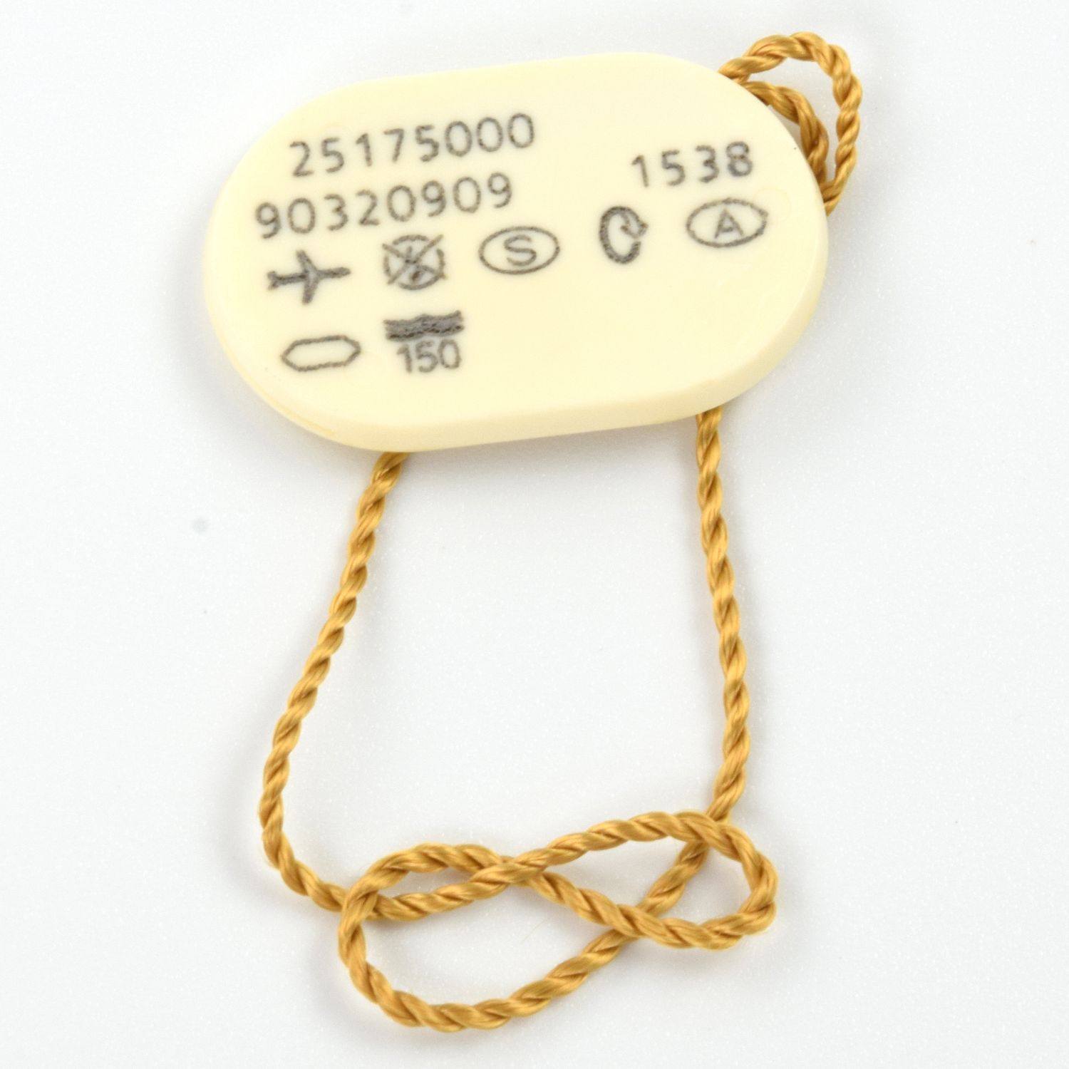 Omega Seamaster Steel Date cream hang tag for 2517.50.00 watch with reference numbers and original gold string