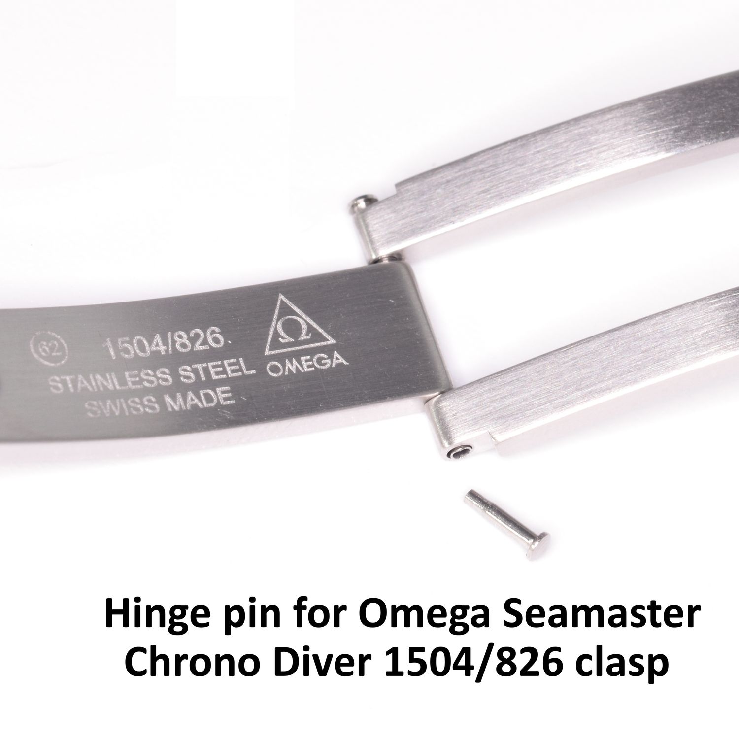 Replacement hinge pin for Omega Seamaster Chrono Diver 1504/826 stainless steel watch clasp