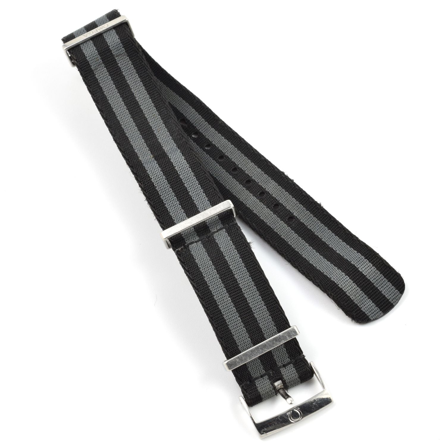 Omega Seamaster NATO 22mm- 21mm Wide Black ZSZ002034 Watch Strap and buckle