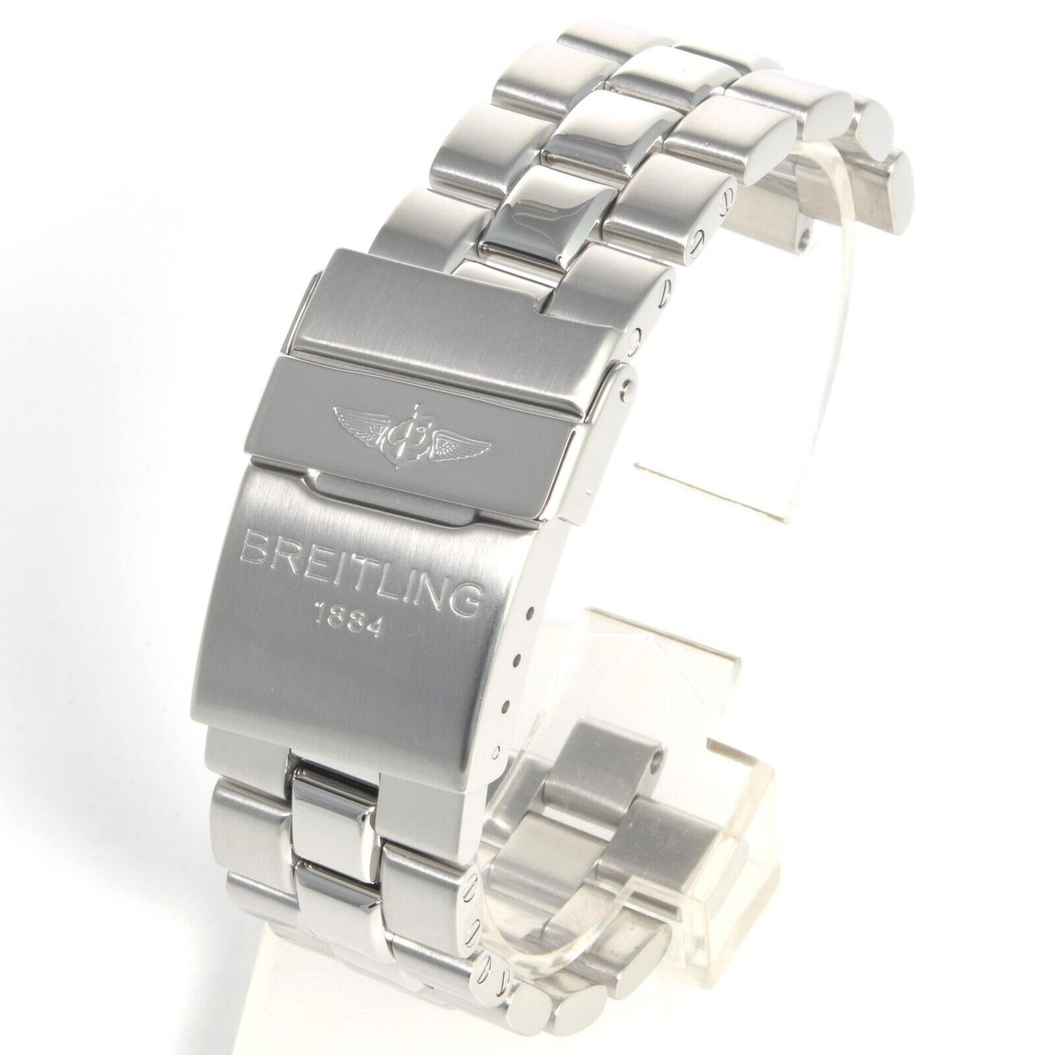 Breitling Pro 1 stainless steel men’s watch bracelet with 22mm lug width, polished and brushed finish, no end links included, genuine and pre-owned.