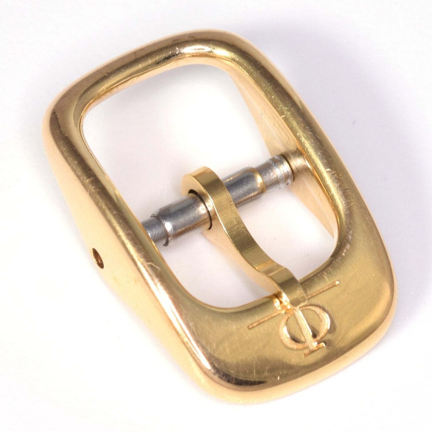 Authentic Baume &amp; Mercier vintage gold plated ladies 8mm watch buckle clasp with logo engraving in good condition