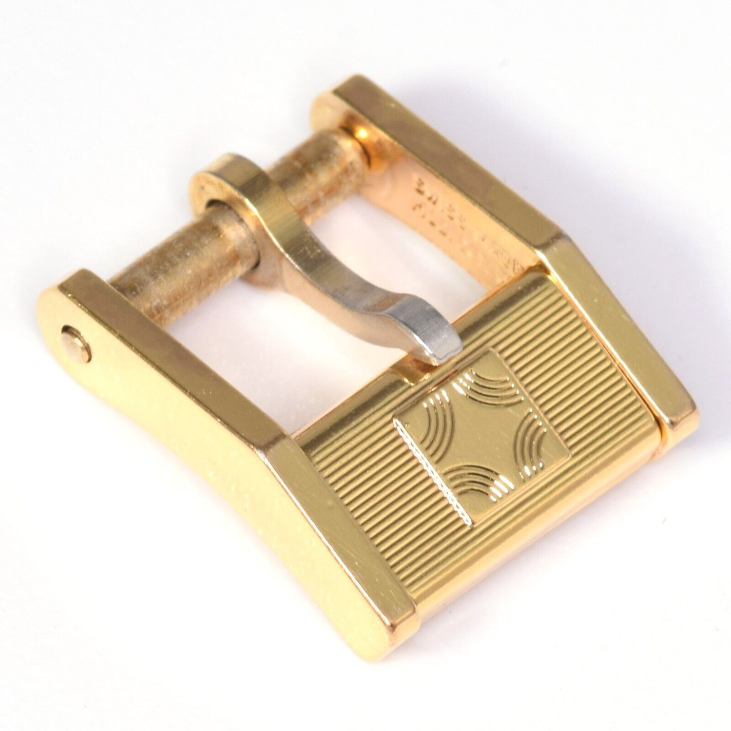 Authentic Zenith vintage ladies 8mm gold plated watch buckle clasp with engraved logo – genuine replacement part for Zenith watches