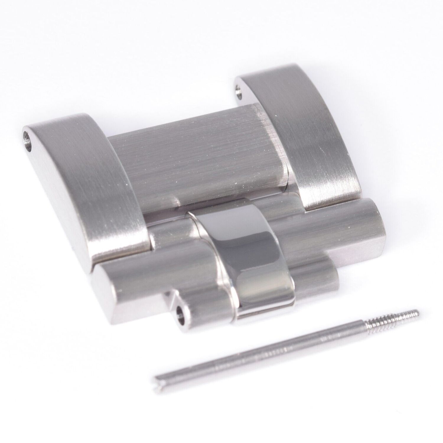 Genuine Baume &amp; Mercier Malibu 18mm brushed and polished steel watch strap bracelet link with screw pin