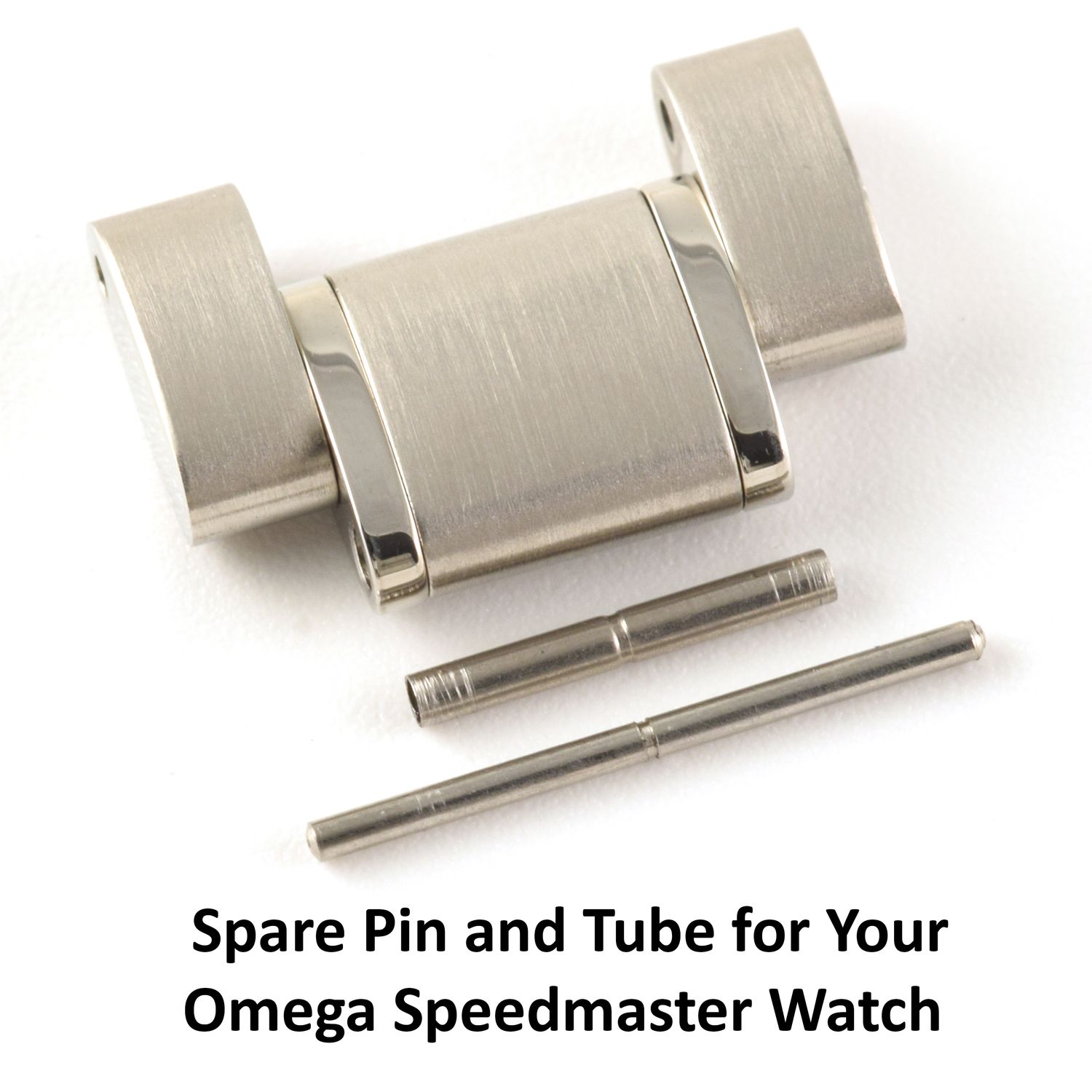 Spare pin and tube set for Omega Speedmaster 16mm wide watch bracelet links – stainless steel replacement parts