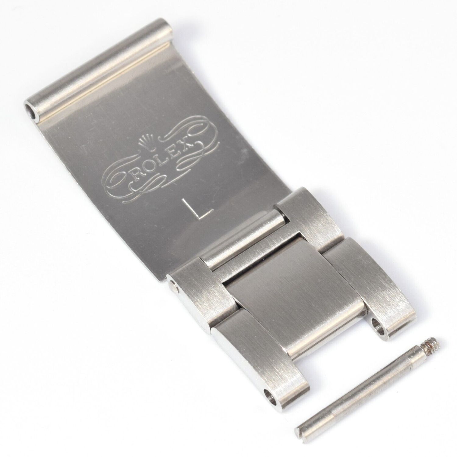 authentic Rolex Oyster clasp diver extension link in brushed stainless steel 15.5mm wide