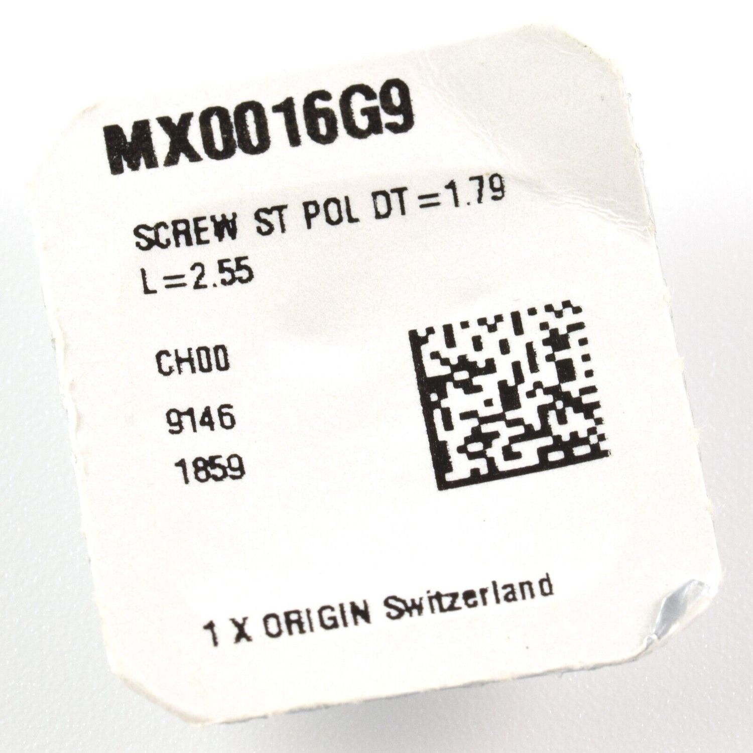cartier roadster watch bracelet link screw mx0016g9 part label with qr code and measurements