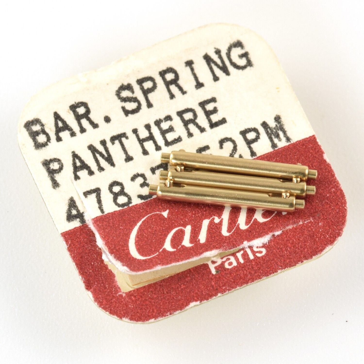 cartier panthere ladies watch quick release spring bars gold 1.5mm x 12mm set of 8 with original red and white label