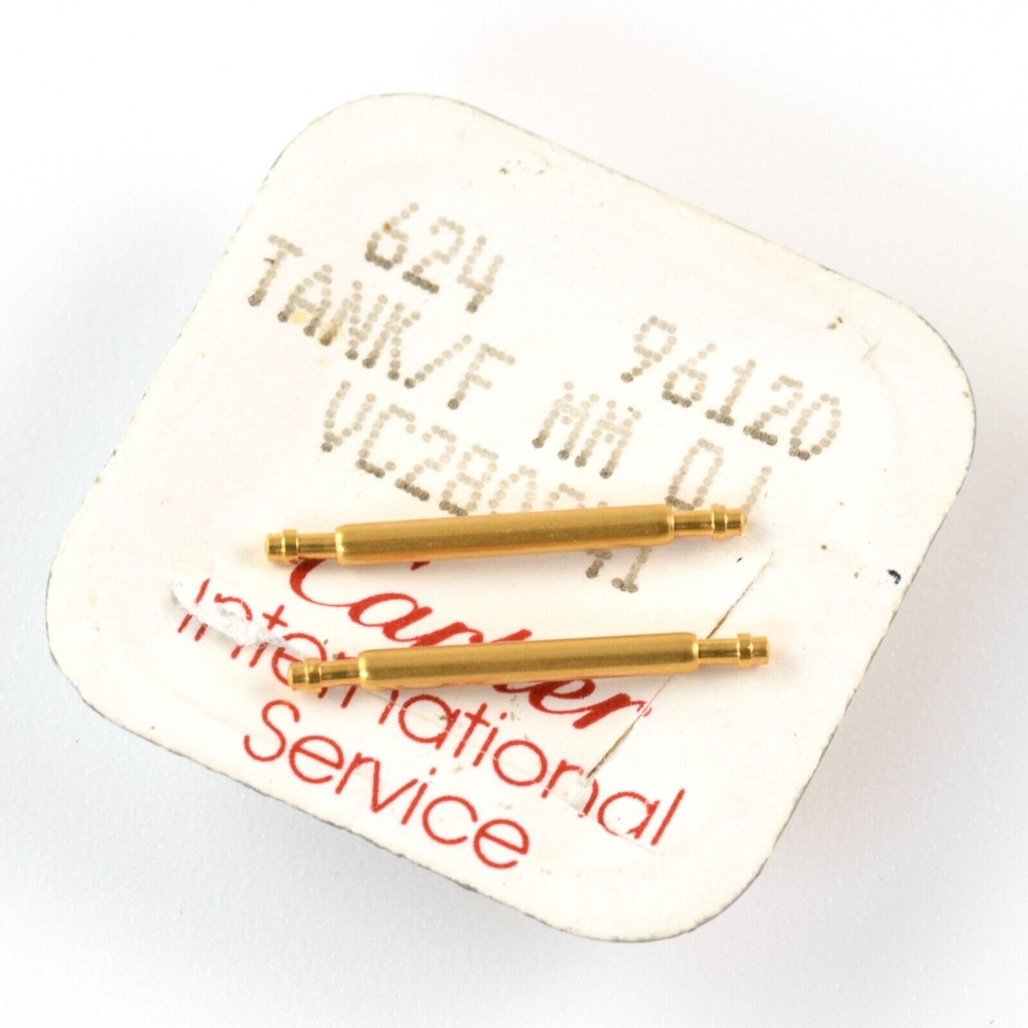cartier tank francaise ladies watch gold plated spring bars 1.3mm for 14mm to 15mm lug width with original service label