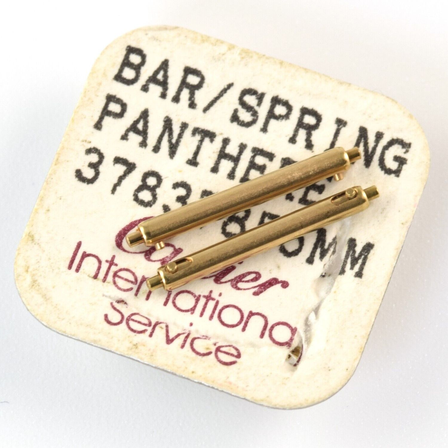 cartier panthere 27mm gold quick release spring bars set of 2 with original service label