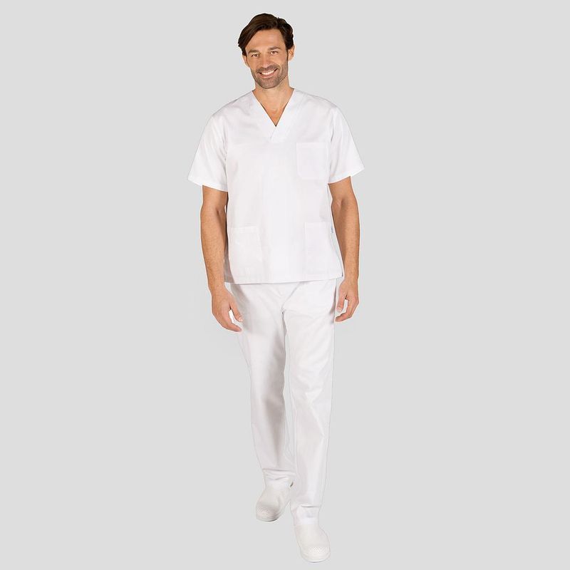 CONJUNTO SANITARIO UNISEX pico sarga blanca
