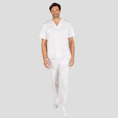 CONJUNTO SANITARIO UNISEX pico sarga blanca