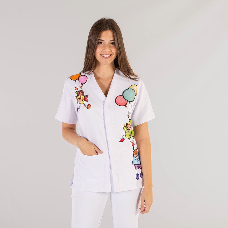 Blusa sanitaria Unisex Amaia Microfibra Estampado Niños