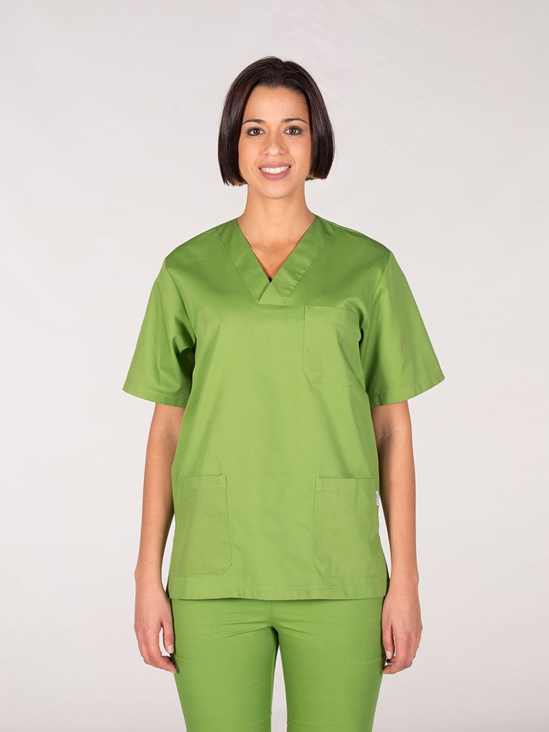 Blusa Sanitaria UNISEX sarga pico manga corta nuevos colores