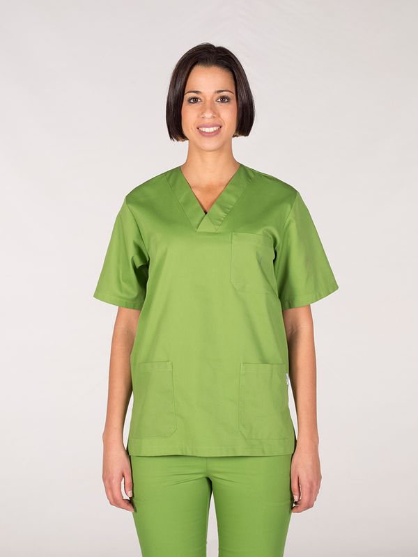 Blusa Sanitaria UNISEX sarga pico manga corta nuevos colores