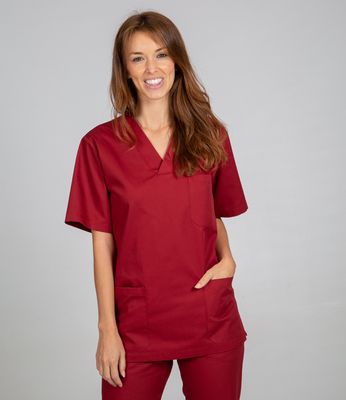 Blusa sanitaria UNISEX manga corta c/ pico color