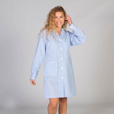 Bata limpieza manga larga chica vichy