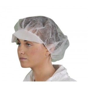Gorro  desechable de PP con visera blanco 21cm