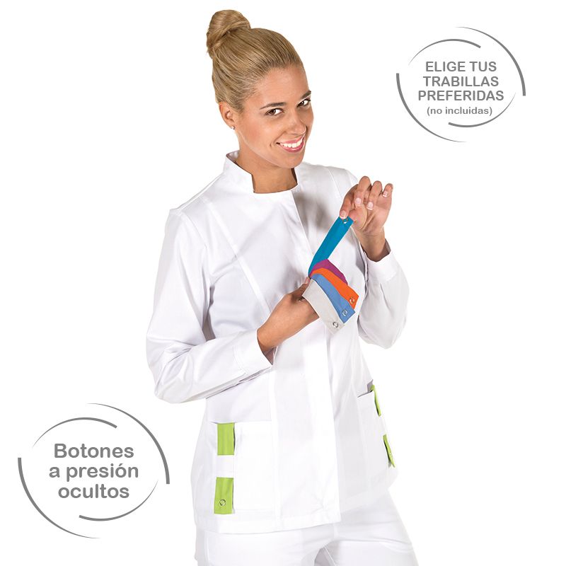 Blusa sanitaria chica DAMA sarga blanco Blusa sanitaria chica DAMA sarga blanco