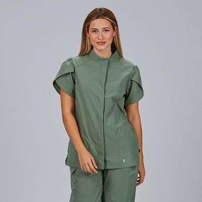 BLUSA MUJER BOTON OCULTO M/C LINA