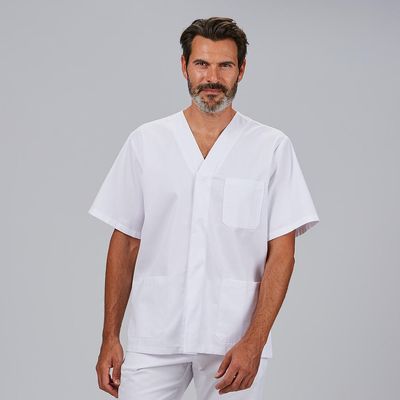 BLUSA HOMBRE SANITARIA BOTON PRESION M/C