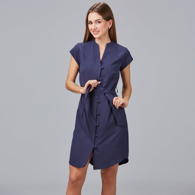 VESTIDO BOTON FORRADO VIVAZ X.LINEN