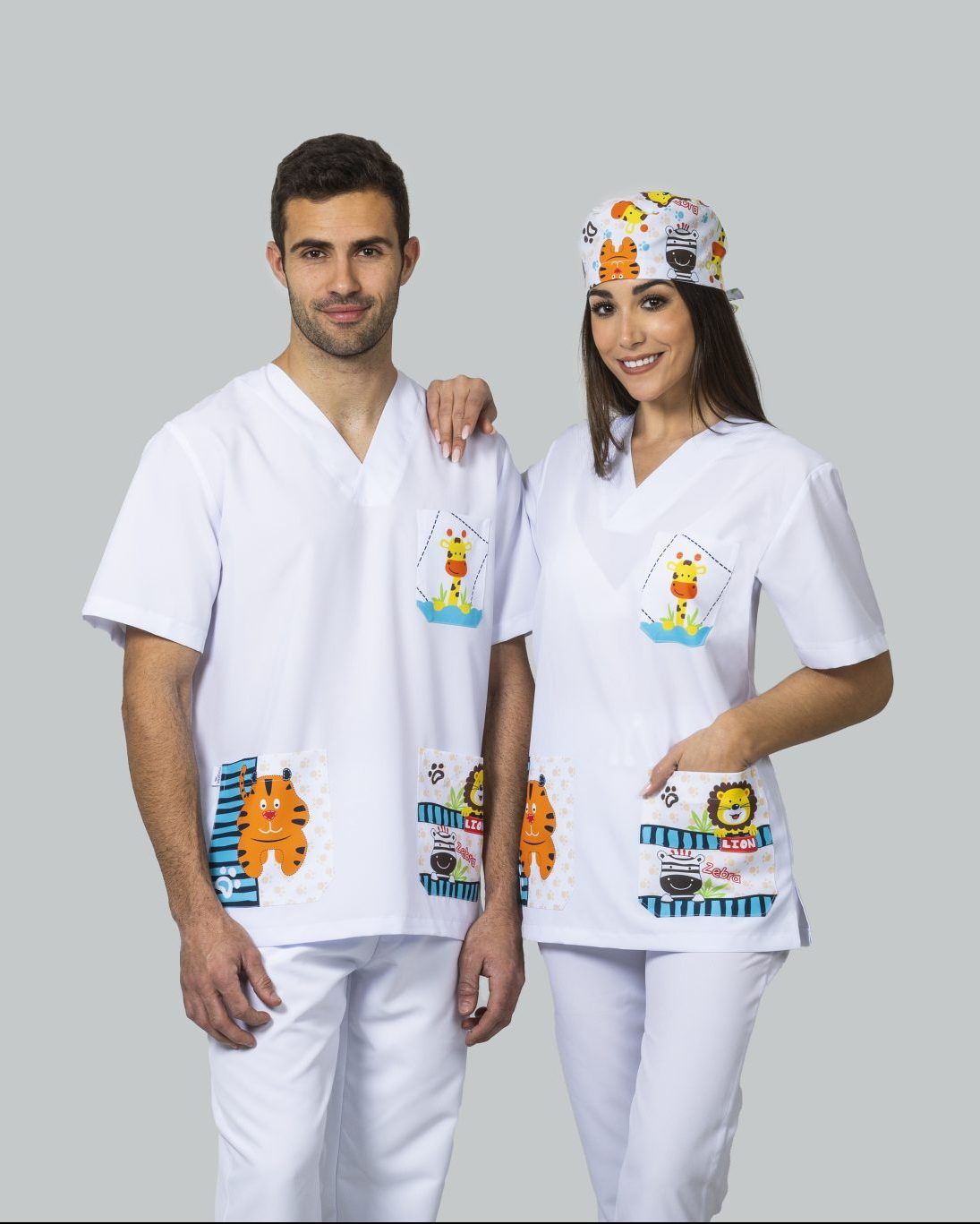 Casaca sanitaria con dibujos animales
