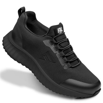 Zapato deportivo negro, mesh hidrofugado.