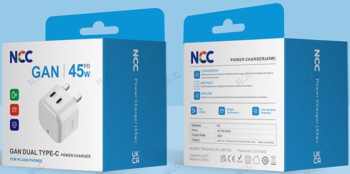 NCC 45W Dual Type-C Plug