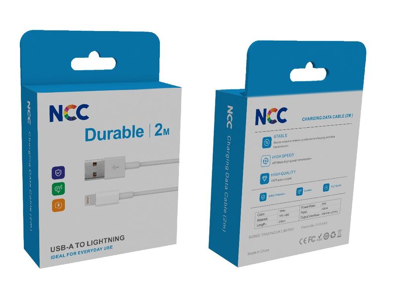NCC USB- A To Lightning 2M Cable