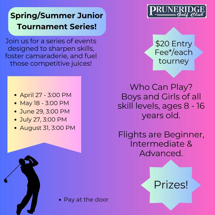 Junior Tournament, Sunday, July 27th, 3:00pm