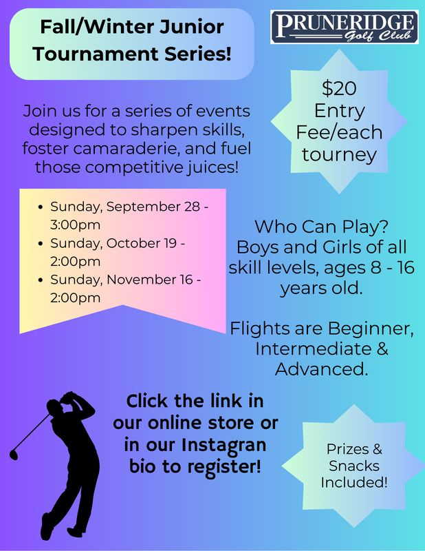 Junior Tournament, Sunday, November 16th, 2:00pm