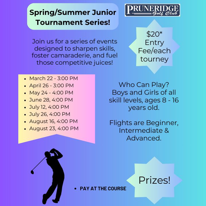 Junior Tournament, Sunday, June 28th, 4:00pm