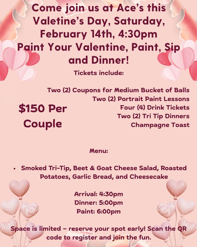 Paint &amp; Sip, Saturday, February 14th at 4:30pm - Price is for two people