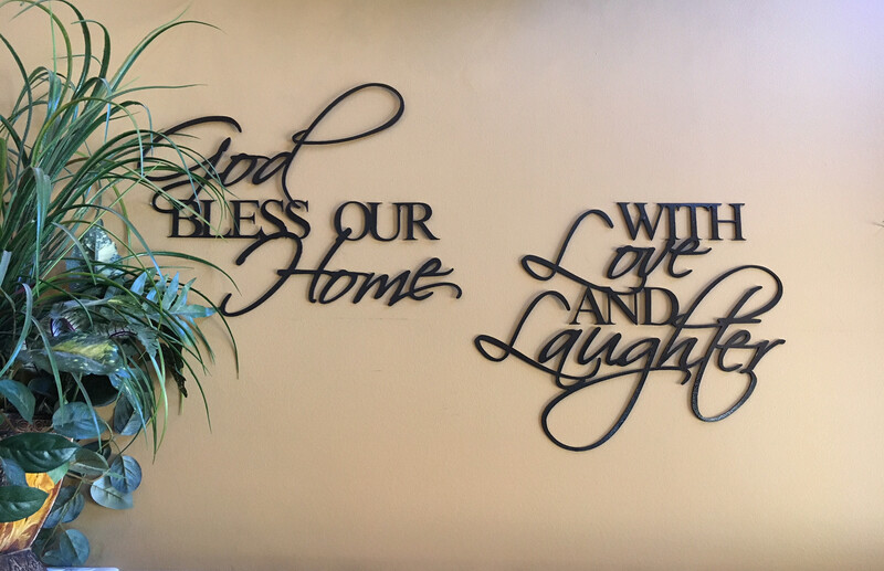 God Bless our Home. With Love and Laughter. (Set of 2)