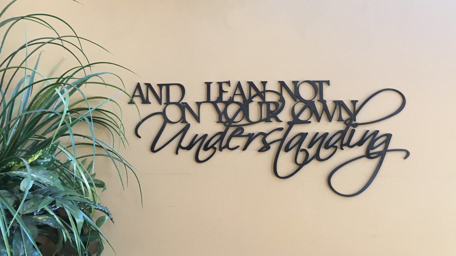 And lean not on your own understanding
