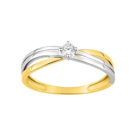 Anillo oro blanco y amarillo 9kl