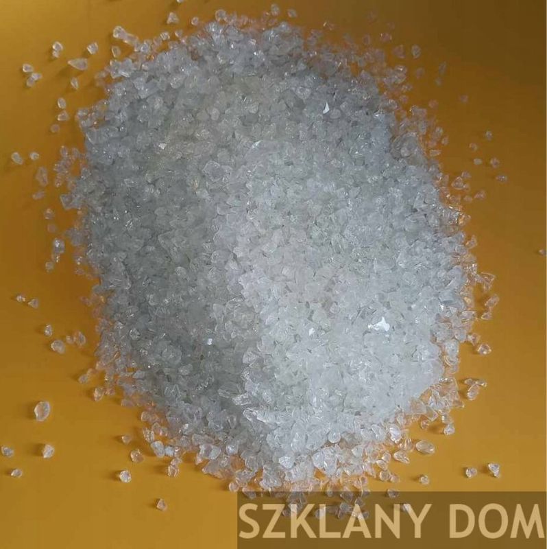 Granulat szklany Grys szklany dekoracyjny szkło kruszone, ścierniwo 2,5-8 mm= 5kg