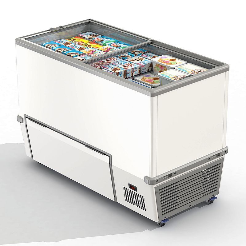 Conservateur vitrine à crèmes glacées - 615 litres - réserve