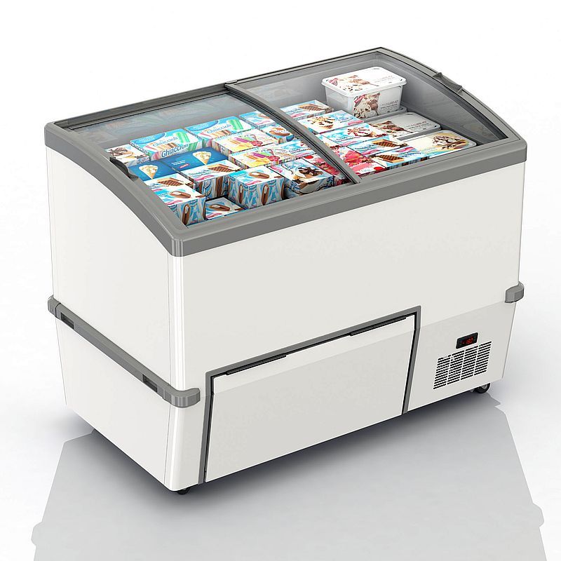 Conservateur vitrine à crèmes glacées - 340 L - réserve