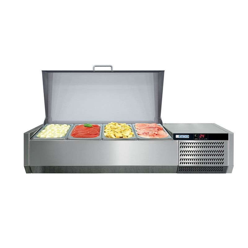 Console réfrigérée - bacs GN 1/3 - couvercle inox